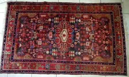 LARGE VINTAGE HANDWOVEN PERSIAN HAMADAN CARPET WITH BIRD PATTERN 2830mm X 1640mm VALUE R9500