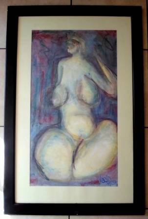 WOW!! GORGEOUS!! SIGNED SA NUDE PASTEL ON PAPER  1000 X 550mm WOW!!
