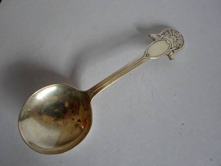 RARE!! VOORTREKKER 1949 SHEFFIELD SILVER SUGAR SPOON 26,3g AMAZING PIECE!! WOW!