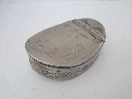 RARE!! GEORGIAN PEWTER SNUFF BOX WITH ENGRAVED DETAIL CIRCA 1820's  WOW!! WOW!