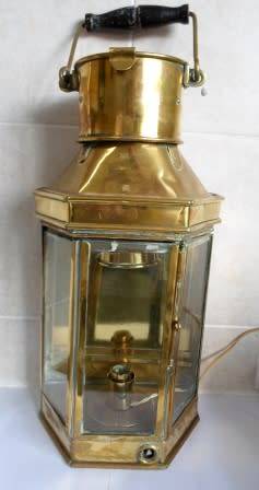 RARE!! 1941 BEST & LLOYD BRASS BULPITT SHIP LANTERN CONVERTED FOR ELECTRICITY!! AMAZING PIECE!!