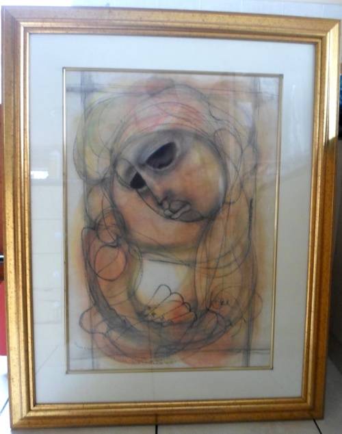 GORGEOUS!! LARGE BEN MACALA "WOMAN" MIXED MEDIA  900 X 630mm !! VALUE R6500