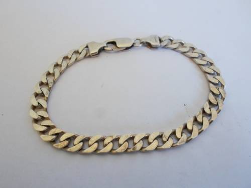 QUALITY!! THICK ITALIAN STERLING SILVER BRACELET 17,6g  215 X 6 X 1,5mm WOW!!