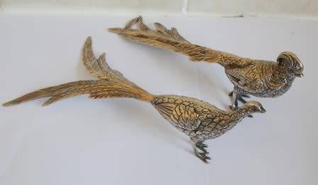 WOW!! LARGE VINTAGE GREEK 800 SOLID SILVER PHEASANTS  243,3g  VALUE R4500