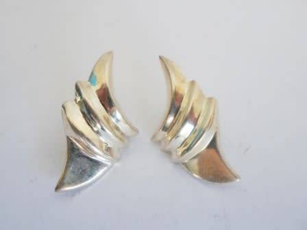 LOVELY!! LARGE VINTAGE STERLING SILVER EARRINGS  3,7g WOW!! WOW!!!