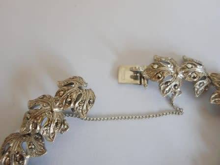 EXQUISITE!! STERLING SILVER, MARCASITE BRACELET CIRCA 1950's 20,1g VALUE R1200 WOW!!