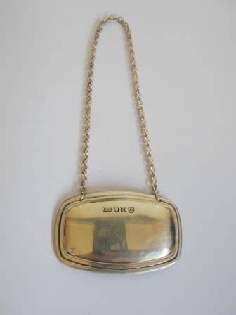 LOVELY!! VINTAGE SA STERLING SILVER DECANTER LABEL 15,6g WOW!!