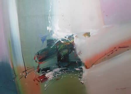 WOW!! LARGE VAN HUSSEN ABSTRACT OIL ON BOARD 900 X 600mm VALUE R3500