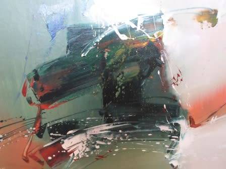 WOW!! LARGE VAN HUSSEN ABSTRACT OIL ON BOARD 900 X 600mm VALUE R3500