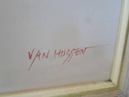 WOW!! LARGE VAN HUSSEN ABSTRACT OIL ON BOARD 900 X 600mm VALUE R3500