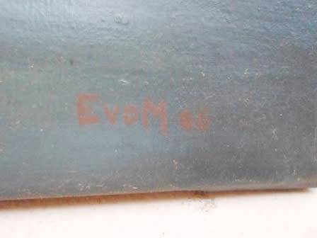 UNUSUAL OIL ON CANVAS SIGNED E VD M DATED '06 700 X 500mm
