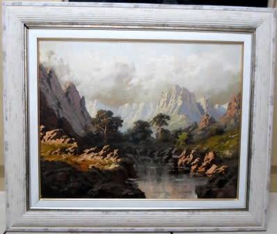 SPECTACULAR!! GINO FASCIOTTI LANSCAPE WITH RIVER OIL ON CANVAS  610 X 480mm VALUE R8500