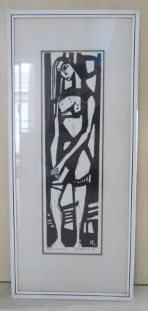 VERY RARE!! KARL HEINZ KNOEDLER LINOCUT "FAR MIMI"  410 X 110mm VALUE R2000