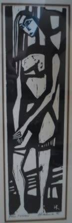 VERY RARE!! KARL HEINZ KNOEDLER LINOCUT "FAR MIMI"  410 X 110mm VALUE R2000