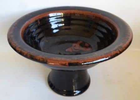 WOW!! RARE HYME RABINOWITZ BROWN GLAZED PEDISTAL BOWL  200 X 130mm VALUE R2200 WOW!!