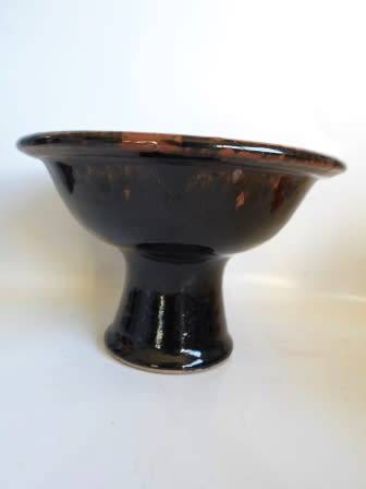 WOW!! RARE HYME RABINOWITZ BROWN GLAZED PEDISTAL BOWL  200 X 130mm VALUE R2200 WOW!!