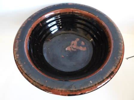 WOW!! RARE HYME RABINOWITZ BROWN GLAZED PEDISTAL BOWL  200 X 130mm VALUE R2200 WOW!!