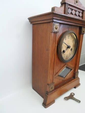 WOW!! ANTIQUE HAC OAK CASED CLOCK CIRCA 1910   100% WORKING!! VALUE R3500