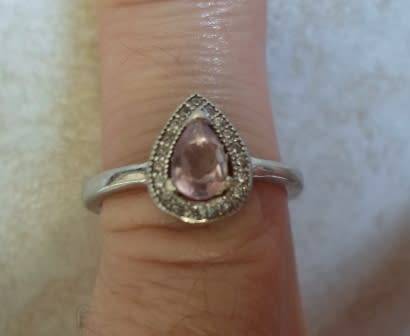 STUNNING!! STERLING SILVER AMETHYST & CZ RING  3,1g  SIZE P WOW!!