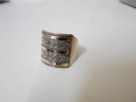 WOW!! LARGE VINTAGE STERLING SILVER RING GORGEOUS DESIGN   SIZE O   7,6g  WOW!