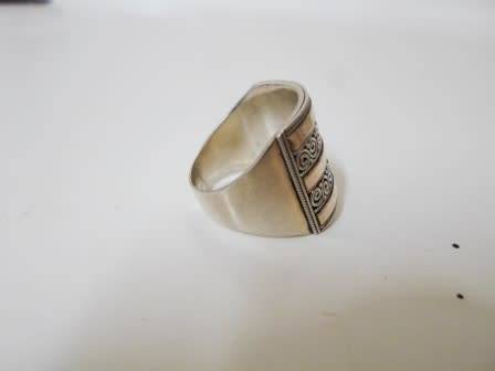 WOW!! LARGE VINTAGE STERLING SILVER RING GORGEOUS DESIGN   SIZE O   7,6g  WOW!