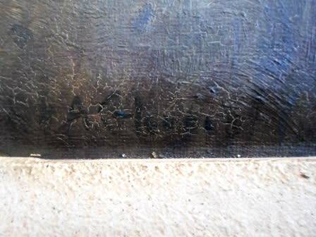 VERY RARE!! ALLERLEY GLOSSIP OIL ON CANVAS  310 X 255mm  VALUE R9500