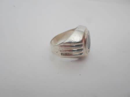 WOW!! LARGE STERLING SILVER & ONYX VERSACE STYLE RING  SIZE R  7,9g   WOW!!