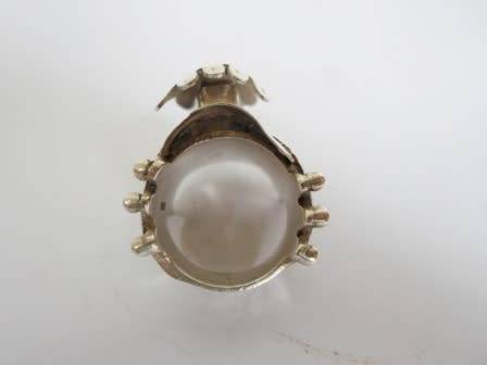 SPECTACULAR!! HUGE VINTAGE STERLING SILVER POISON RING POSSIBLY MEXICAN  24,6g WOW!!