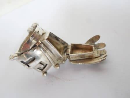 SPECTACULAR!! HUGE VINTAGE STERLING SILVER POISON RING POSSIBLY MEXICAN  24,6g WOW!!