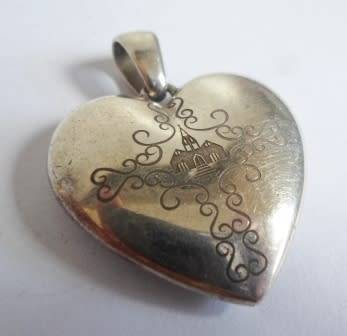 EXQUISITE!! LARGE VILJOEN JUWELIERS STERLING SILVER HEART PENDANT   14,0g WOW!!