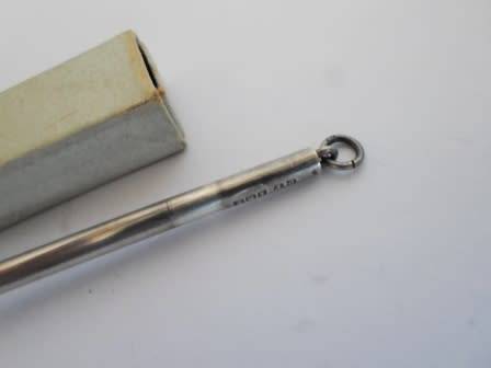 WOW!! 1921 BIRMINGHAM SILVER SWIZZLE STICK BY D&F WITH ORIGNAL BOX  4,5g   WOW!!