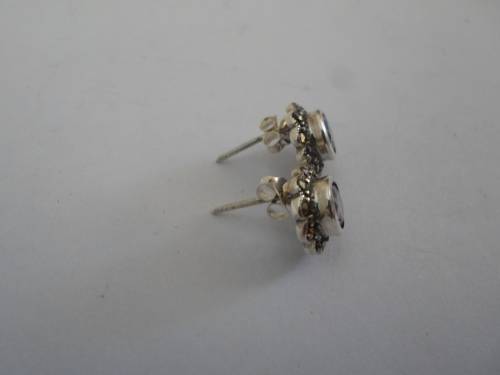 STUNNING! STERLING SILVER AMETHYST and MARCASITE EARRINGS  3,1g WOW!