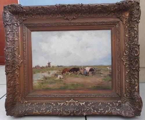 Wow!! Dutch Adriaan Johannes Groenewegen(1874-1963) oil on canvas 400x300mm VALUE R15000 WOW!!