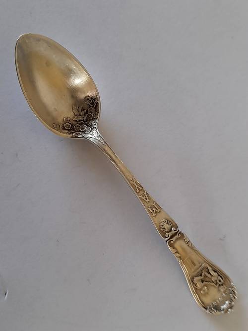 Rare!! 1903 Birmingham silver May month Gemini star sign spoon 12,4g wow!!