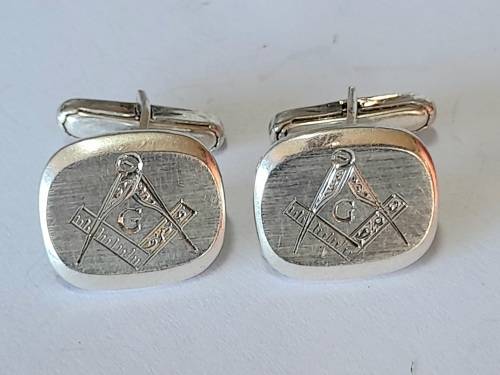 Amazing vintage german sterling silver Masonic cufflinks 9,9g wow!!