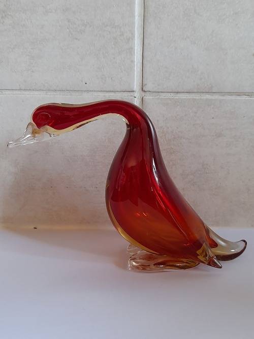 Gorgeous vintage murano glass duck figure Value R550