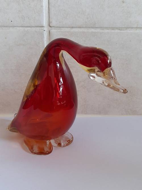 Gorgeous vintage murano glass duck figure Value R550