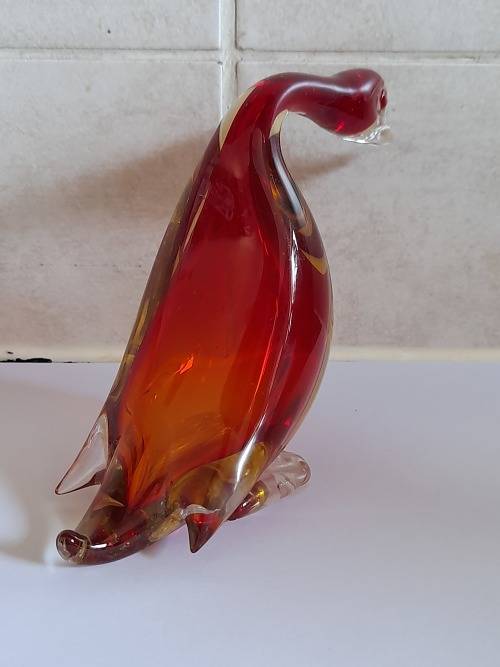 Gorgeous vintage murano glass duck figure Value R550