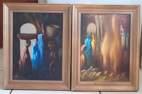 Wow!! Pair of Brian Wiles oil on canvas on board paintings each 400 x 300mm Value R3000
