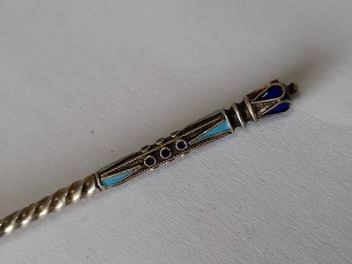 Extremely Rare!! 19th century Russian enamel silver spoon by Ivan Saltykov Value R5000