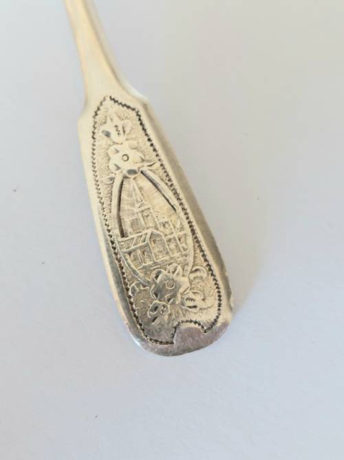 Very Rare!! 1886 Russian silver Stetl city spoon 15g what a find!!