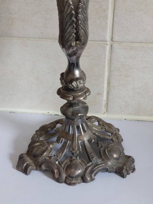 Amazing victorian pewter and glass epergne circa 1880`s wow!!