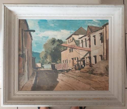 2 in 1 Robert Broadley street scene & stillife oil on board dated `43 Value R13500