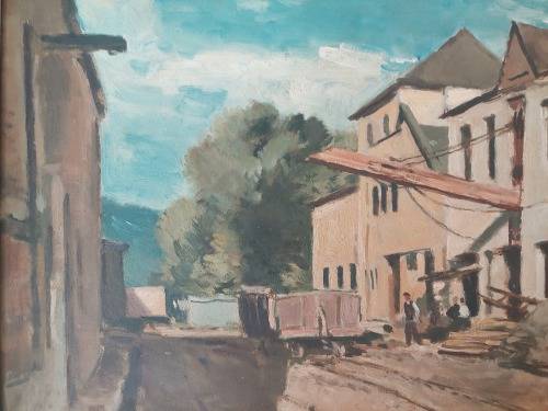 2 in 1 Robert Broadley street scene & stillife oil on board dated `43 Value R13500