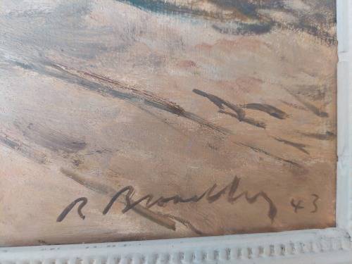 2 in 1 Robert Broadley street scene & stillife oil on board dated `43 Value R13500