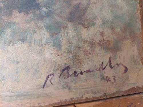 2 in 1 Robert Broadley street scene & stillife oil on board dated `43 Value R13500