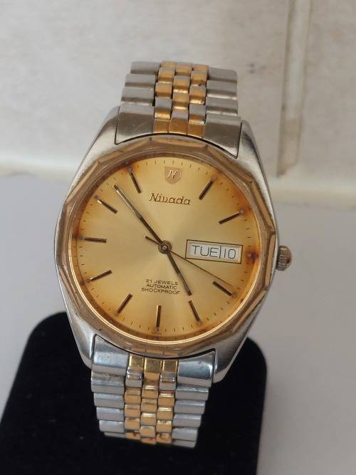 Wow!! Vintage Nivada 21 jewel automatic mens watch 100% working