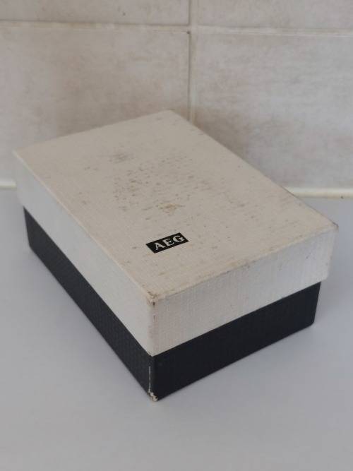 Rare New old stock!! 1970`s AEG bauhaus acrylic desk clock in box wow!!