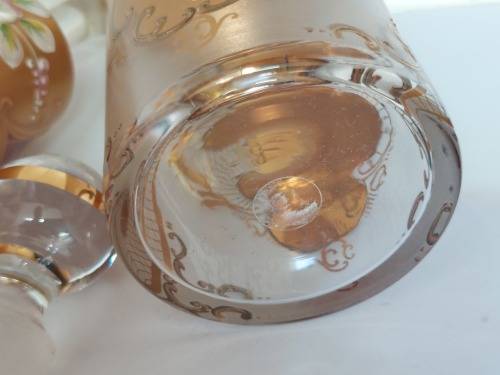 Exquisite vintage Venician glass perfume decanter & bell