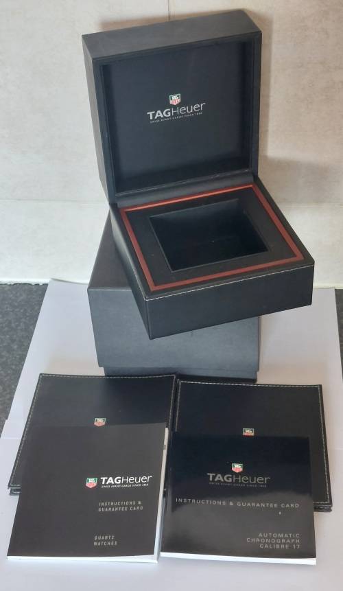 Tag Heuer calibre 17 auto chronograph watch box with papers